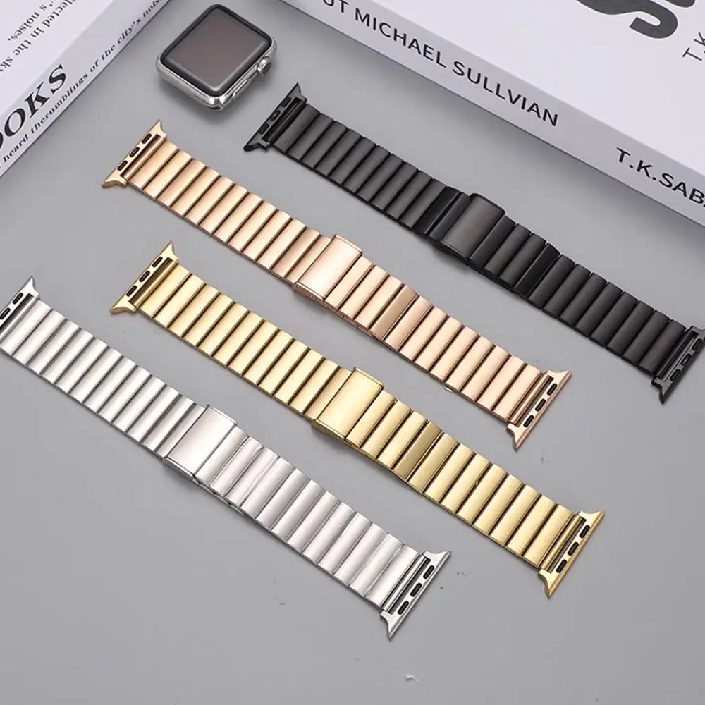 Ремешок из нержавеющей стали для Apple Watch Band 7 8 9 45 мм 41 мм, браслет для IWatch Ultra 2 49 мм Series 6 SE 5 3 44 мм 40 мм