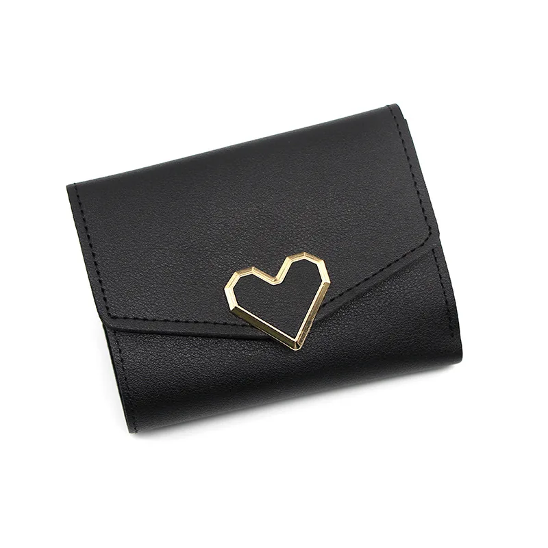 Personalized and Fashionable Women's Short Wallet , Heart-shaped and Versatile Short Bag Change Card Bag