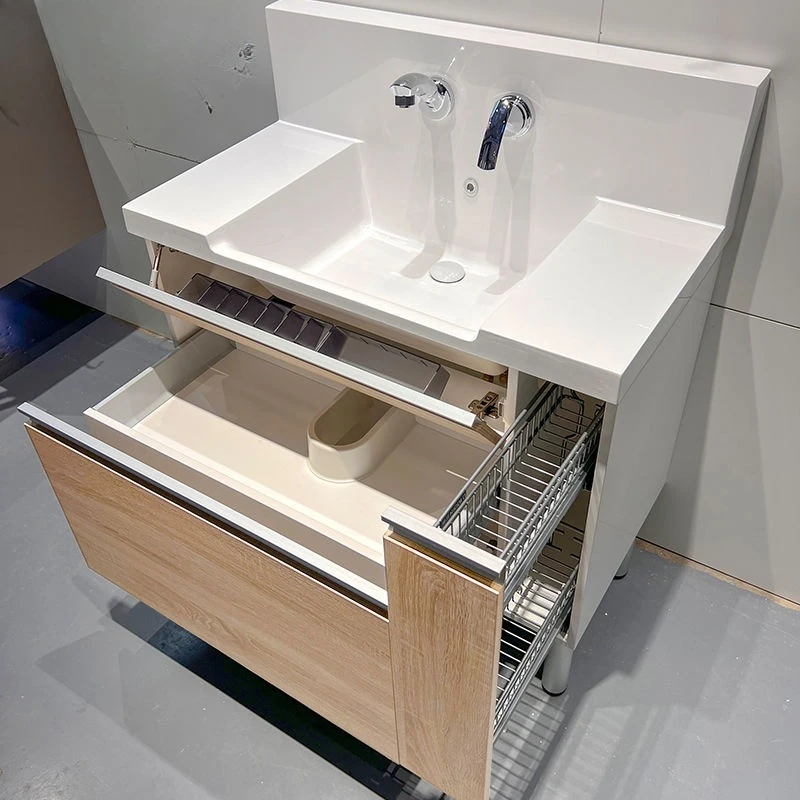 Japanese style wind storage Ida high-end bathroom artificial stone high-back wash basin bathroom cabinet