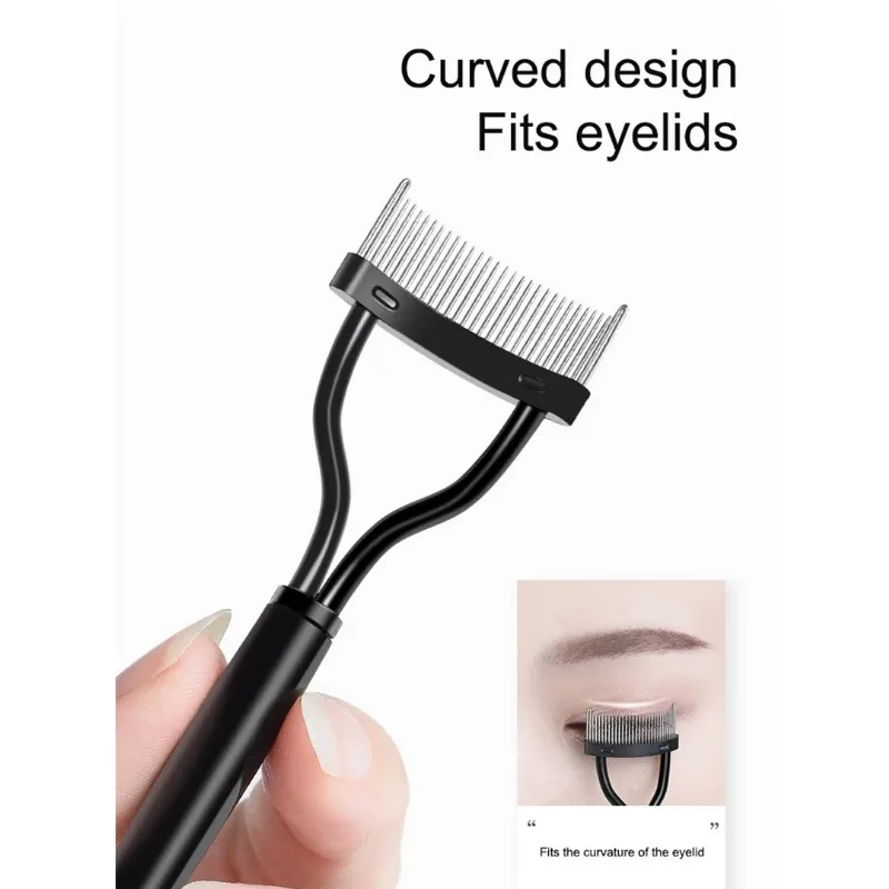 Séparateur de peigne à cils ergonomique et incurvé, ceinture anti-poussière, séparateur de cils avec racines claires, 1/2 pièces