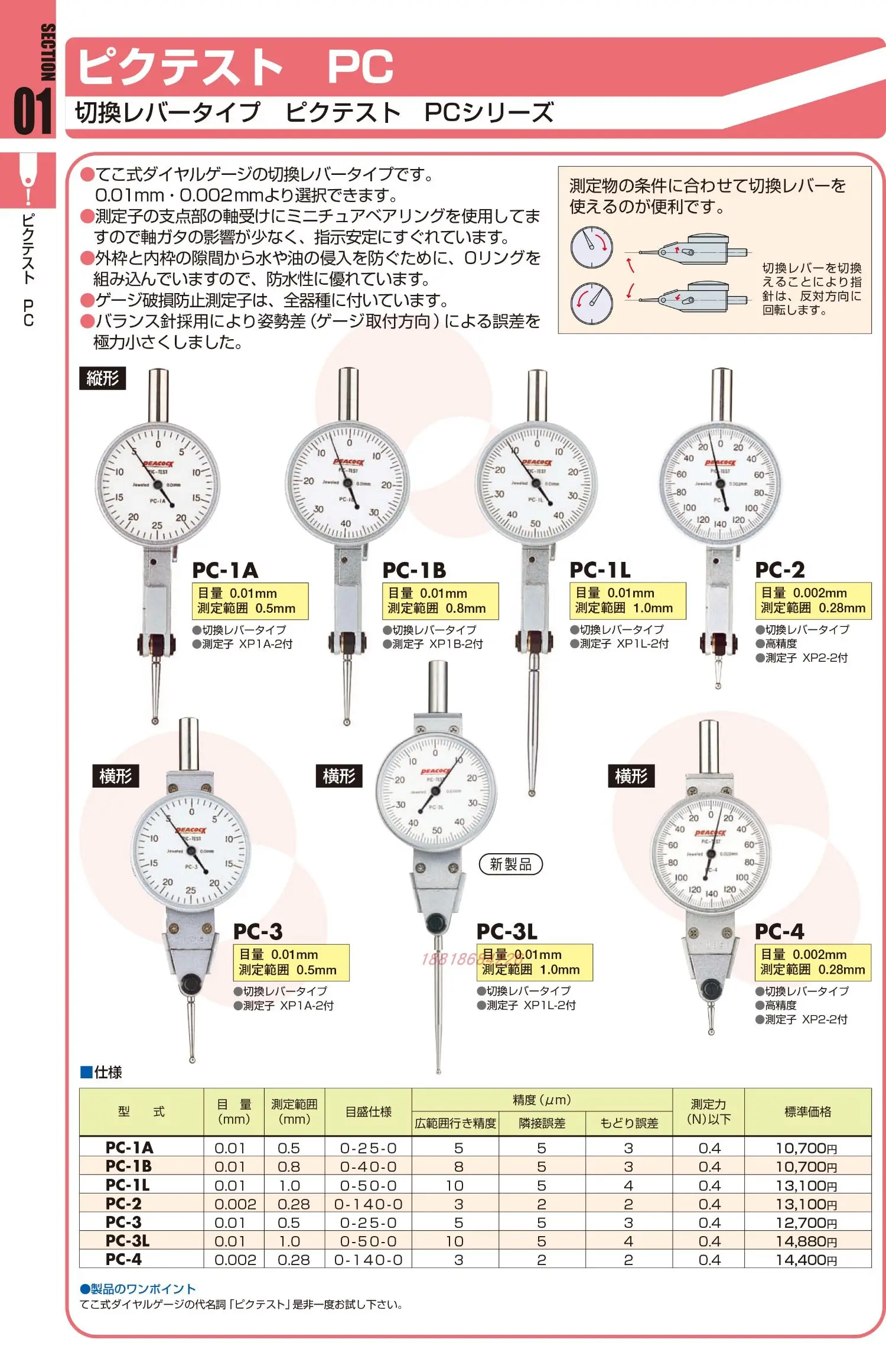 Original japonés PEACOCK Peacock PC-2 PC-4 PC-1B/1L PCN-S dial de alta precisión