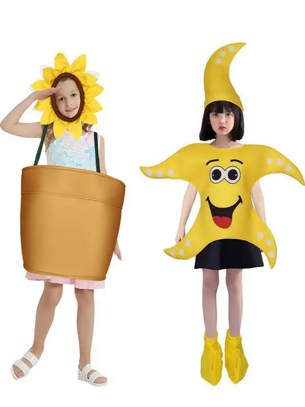 ชุดคอสเพลย์เด็ก ชุดเต้นฟองน้ำสนุกๆ ชุดแสดงข้อต่อเคลื่อนไหวได้ ทำจากผ้าโพลีเอสเตอร์ ชุดแฟนซีตลกๆ