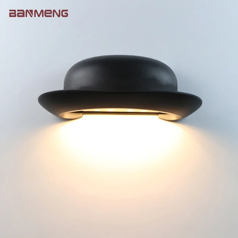 Nordic modern LED wall lamp Simplicity hat shape waterproof indoor and outdoor bedroom living room loft lighting fixture sconce