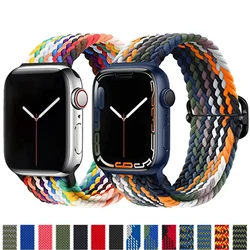 Braided Solo Loop For Apple watch band 49mm 45mm 41mm 44mm 40mm 38mm 42mm Nylon Adjustable Elastic for iWatch Ultra 9 8 7 6 5 SE