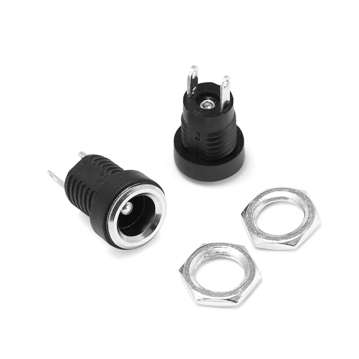 10pcs DC Power Connector 5.5 2.1mm Jack Plug Panel Mount Soldering Barrel 2pin 3pin 12V DC Connectors Set 3A Electrical Sockets