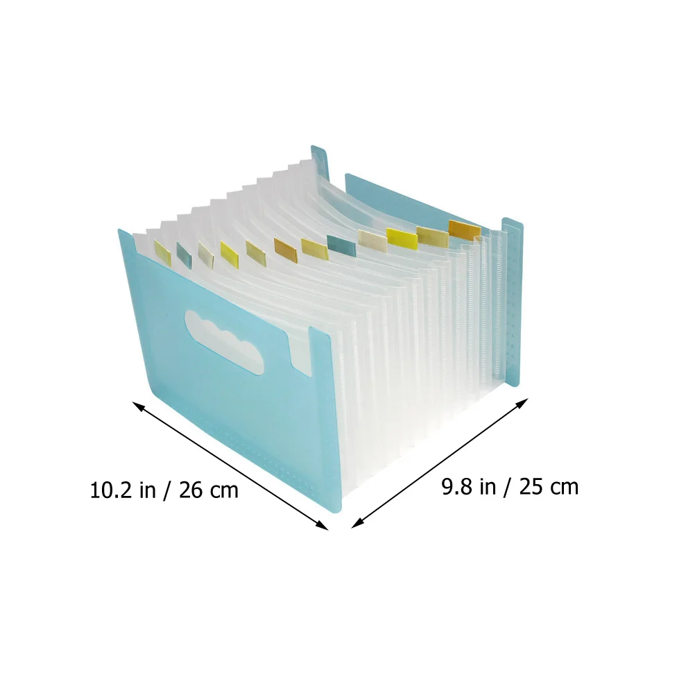 

2pcs Folder Portable Document Organizer Pp Material Small Accordion File Storage Bag For Tax Bills Contracts