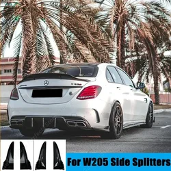 Rear Bumper Diffuser Side Splitters for Mercedes Benz C-Class W205 C180 C200 C250 C260 C300 C43 C63 S AMG Accessories 2015-2021