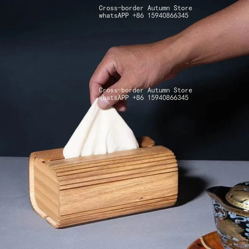 Solid Wood Tissue Box Holder Rectangular Tissue Cases Modern Napkin Holder for Dining Room Toilet Paper Holder for Bathroom