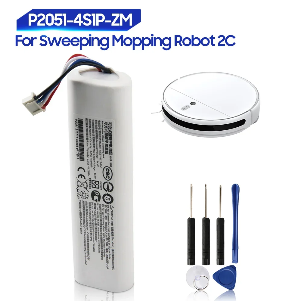 Replacement Battery For Xiaomi Mijia Mi Sweeping Mopping Robot Vacuum Cleaner 2C P2051-4S1P-ZM 3600mAh