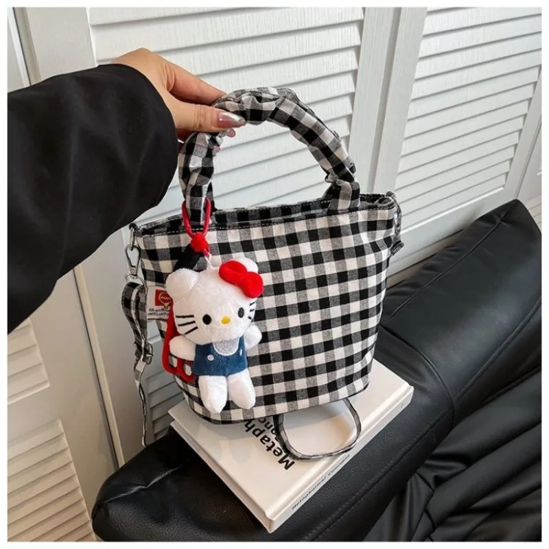 

Kawaii Hello Kitty Sanrio Cute Cartoon Large Capacity Handbag Students Go Out Crossbody Bag Children Storage Bag Gift for Kids