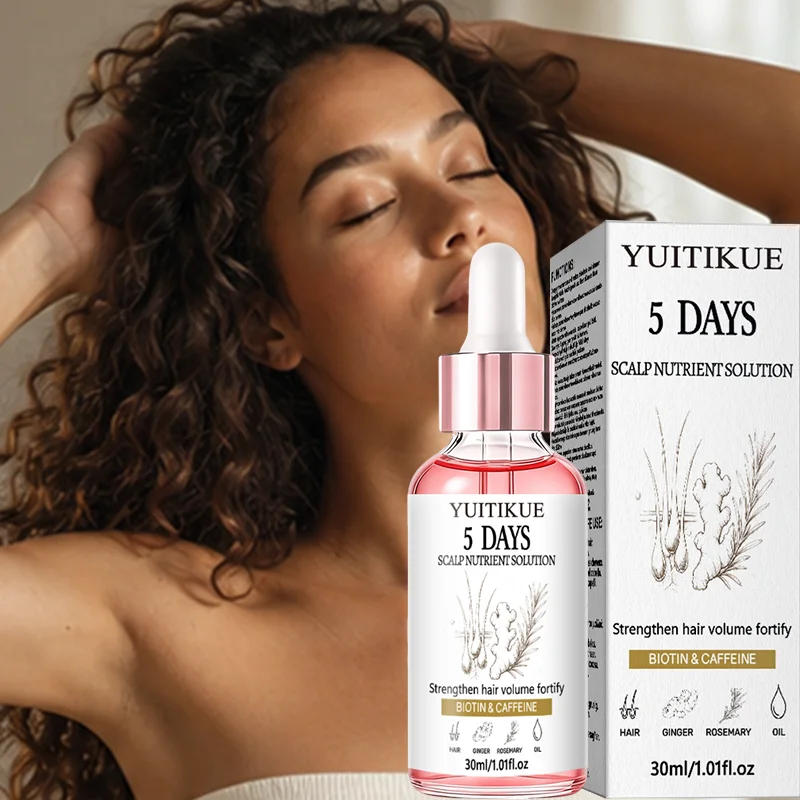 YUITIKUE 5 Day Scalp Nutrient Solution 30ml - Biotin & Caffeine Fortify Roots, Boost Volume for All Hair Types