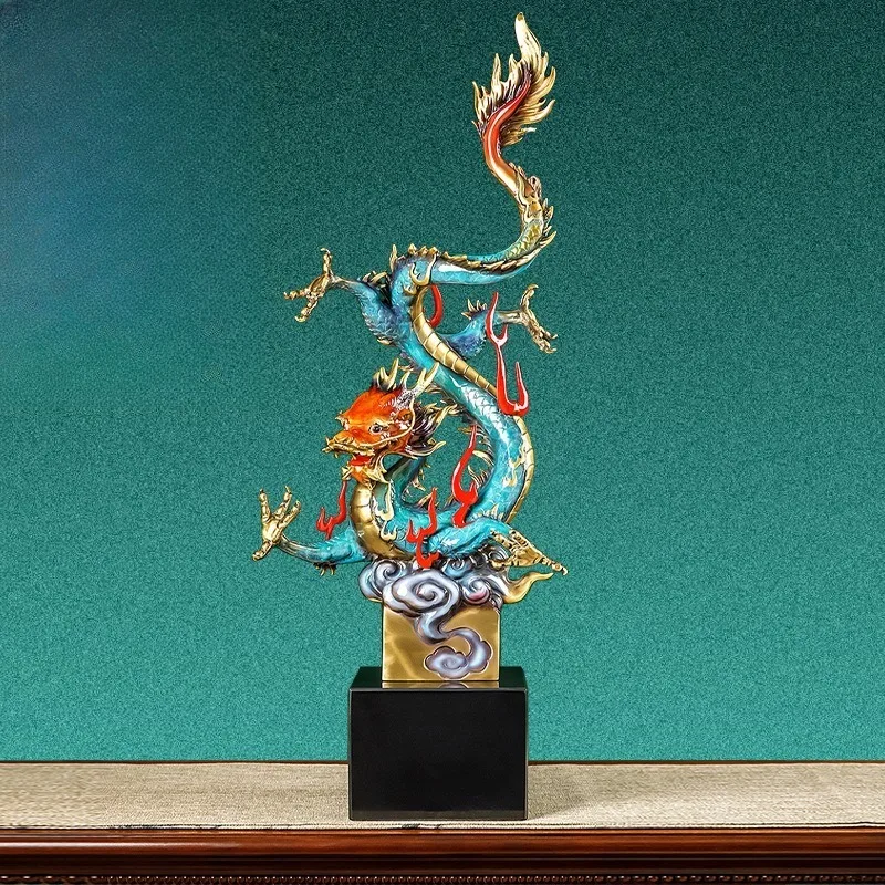 Bronze dragon ornaments, new Chinese-style office entrance decoration handicrafts, company opening gifts, housewarming gifts