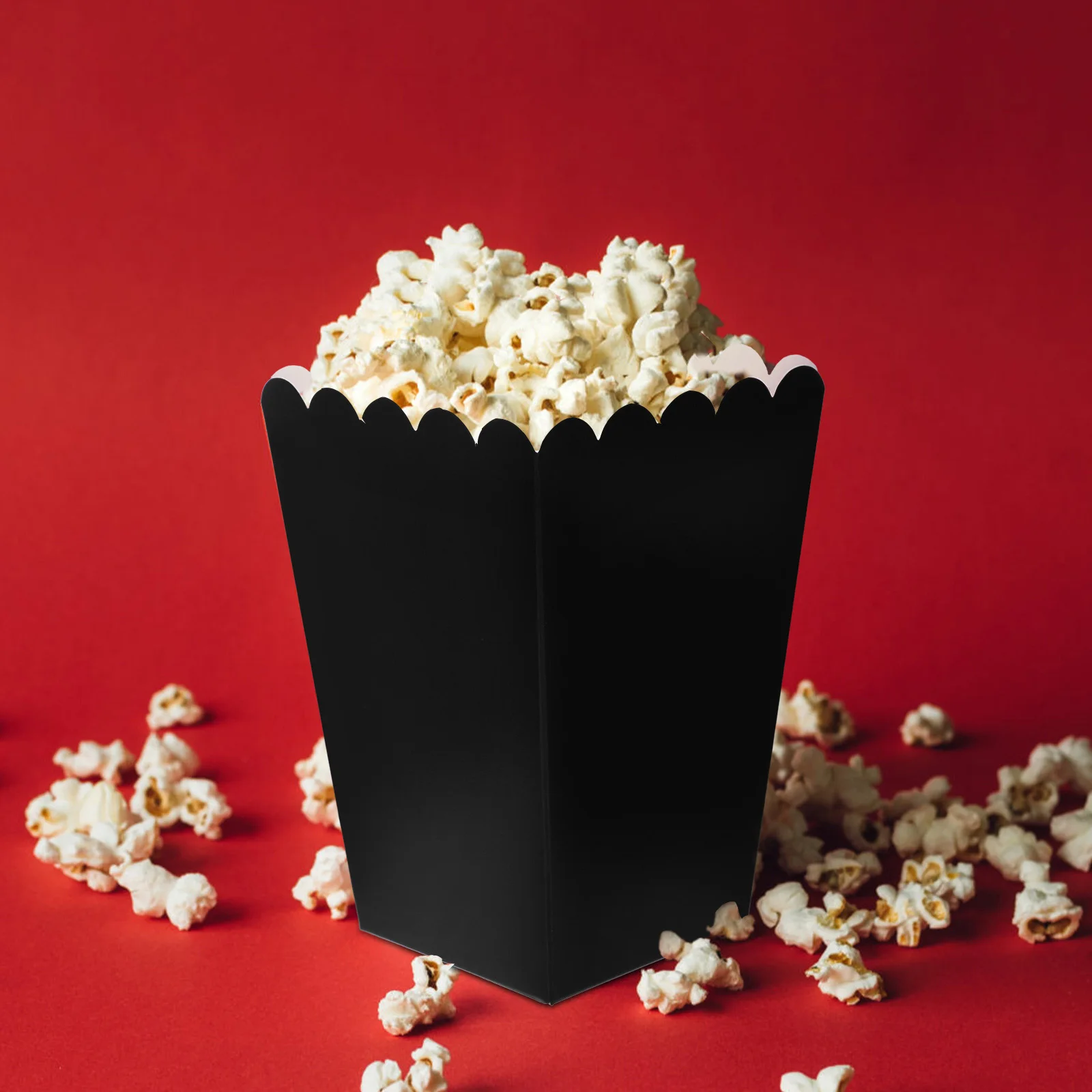 

50pcs Popcorn Paper Snack Containers Greaseproof Simple Design Party Wedding Favor Boxes For Candy Chocolate Cookies Baking Wrap