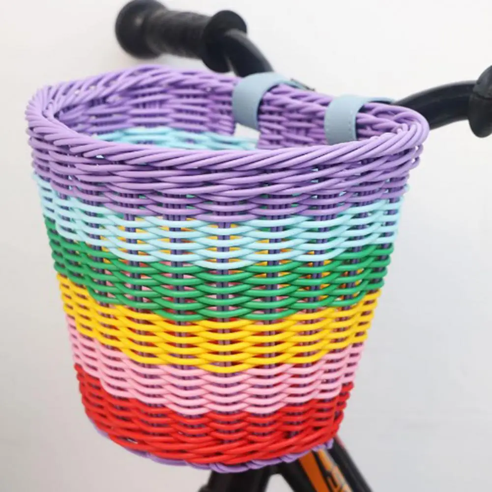 

Easy Installation Bike Basket Durable Bicycle Basket Vibrant Hand-woven Bicycle Basket Spacious Easy-to-install for Toddler