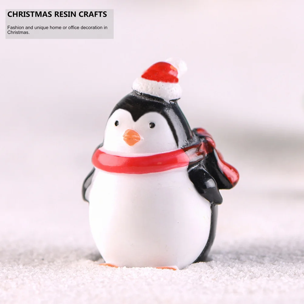 

6Pcs Christmas Micro Penguin Decorations Resin Crafts Table Adornment Home Decor Random Color Christmas Resin Crafts