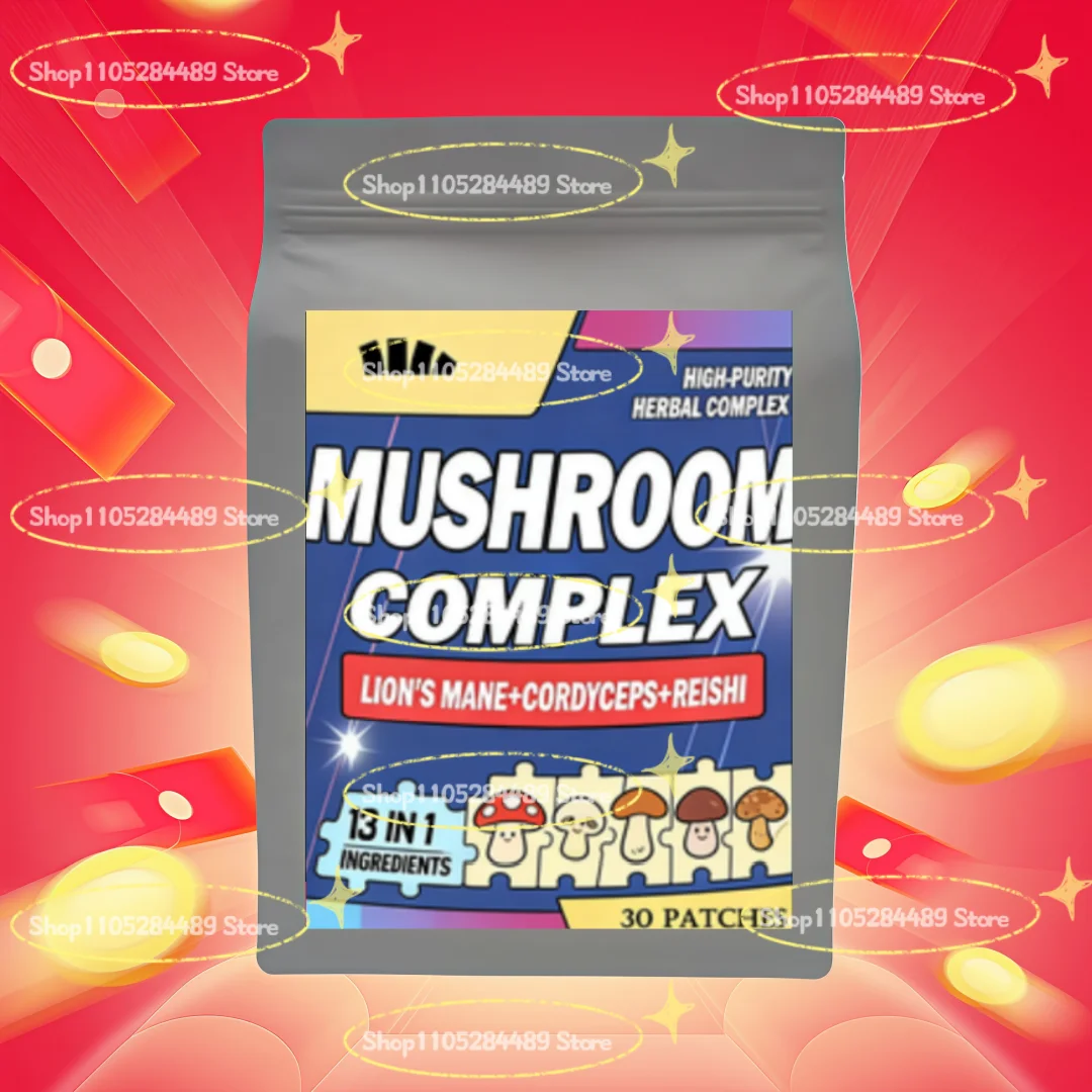 Mushroom Complextransdermal Patches Premium Lions Mane, Cordyceps, And Reishi Mushroom Strengthen Immunity 30 Patches