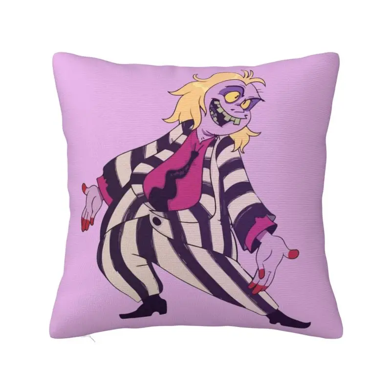 Custom B-Beetlejuices Tim Burton Square Pillow Cover Home Decorative Cushion Cover Throw Pillow for Sofa Double-sided Printing