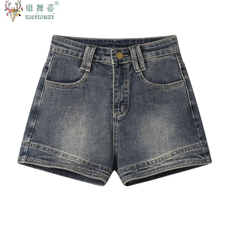 Harajuku Mode Denim Shorts Ontwerp Dames Hoge Taille Jeans Pittig Meisje Retro Leisure Streetwear Zomer Hip Hop Amerikaanse Stijl