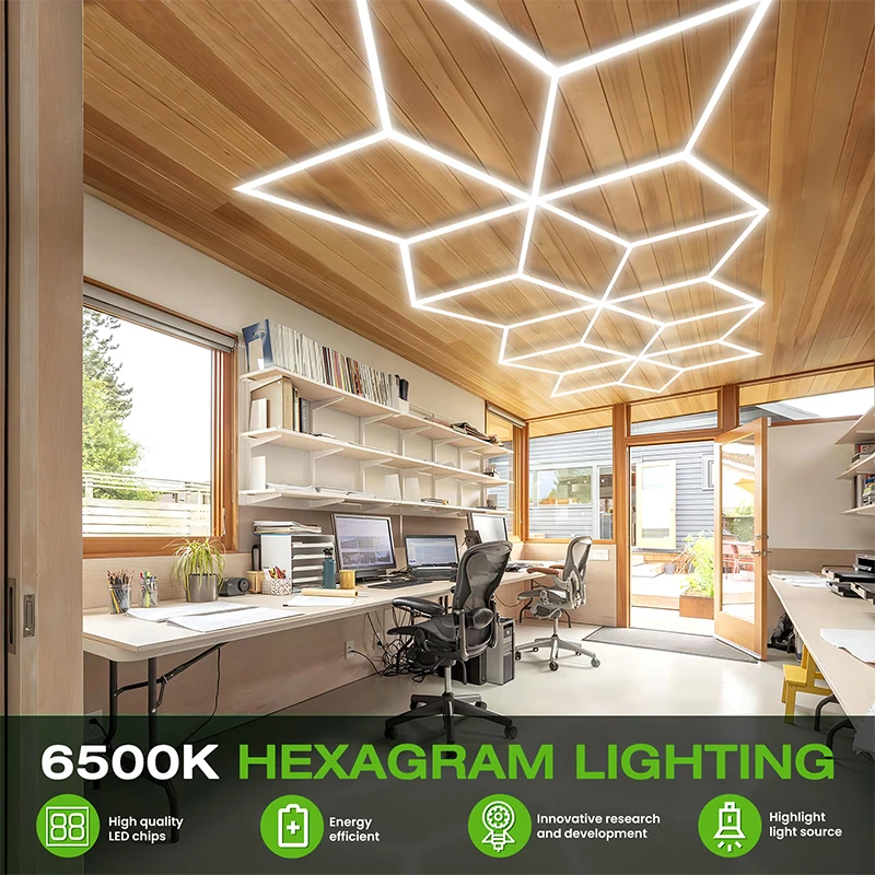 3.2x6.9m Hot Sale High Quality Polygonal Geometric Light with Border LED Assembly Booth Car Ceiling Detailing Lights Garage