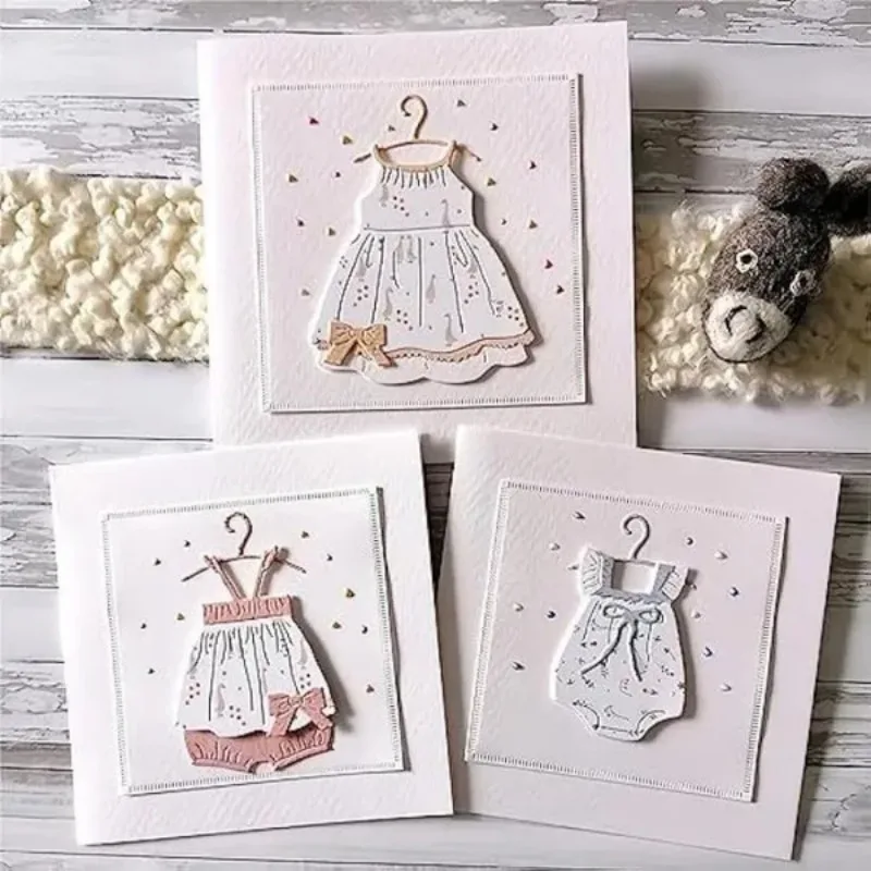 Baby Girl Dress and Baby Boy Overalls Die Cuts for Card Making Metal Cutting Dies Embossing Paper Dies for Scrapbooking DIY