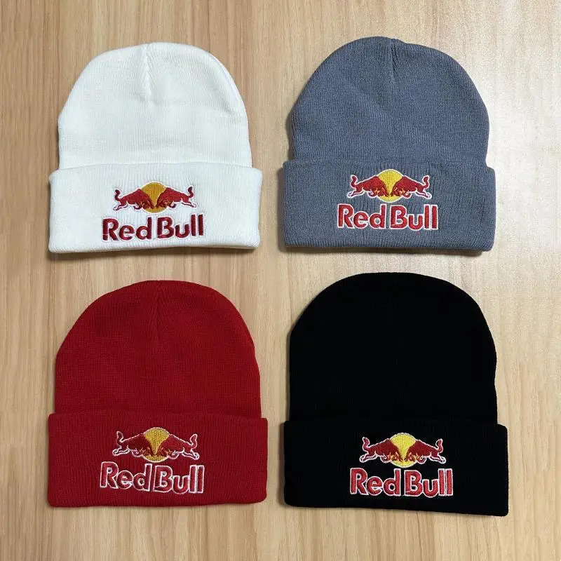 1PC Fashion Luxury  Red Bull sports hat Red Bull Beanie Hat for Men and Women Autumn/Winter Street Fashion Stretch Hip Hop Cap