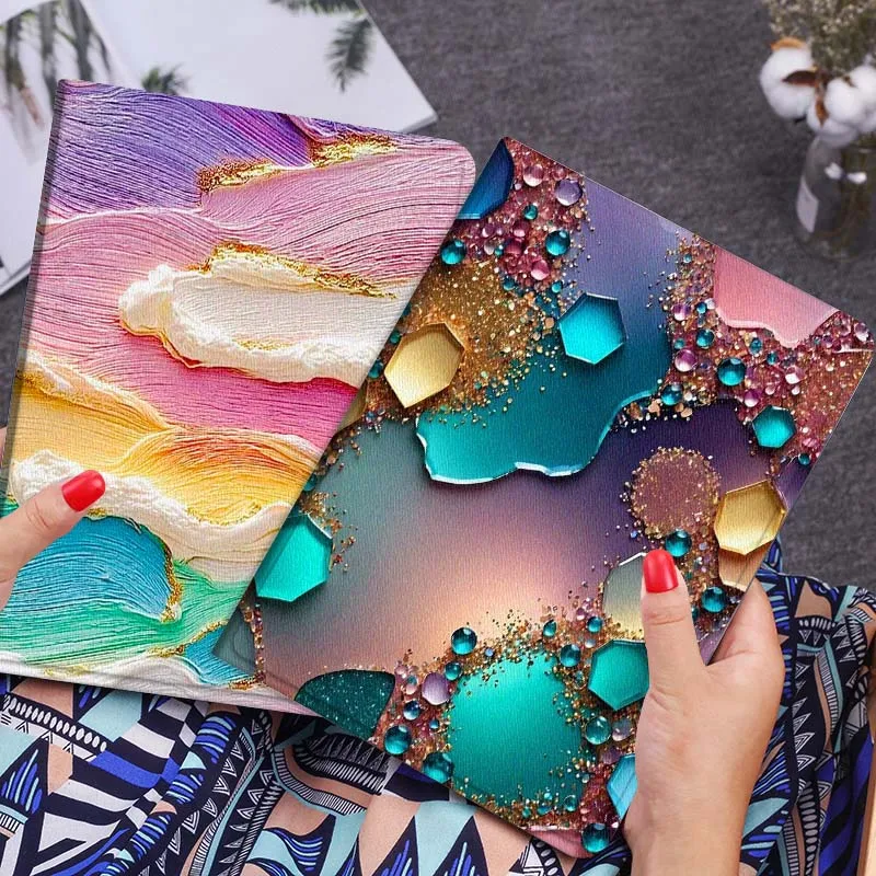 

Красочный блестящий шестиугольный чехол для планшета Huawei Honor MatePad MediaPad Air 5 6 7 11 V6 V7 V8 V9 X9 X8 T10 T10s C5e T5, подарок