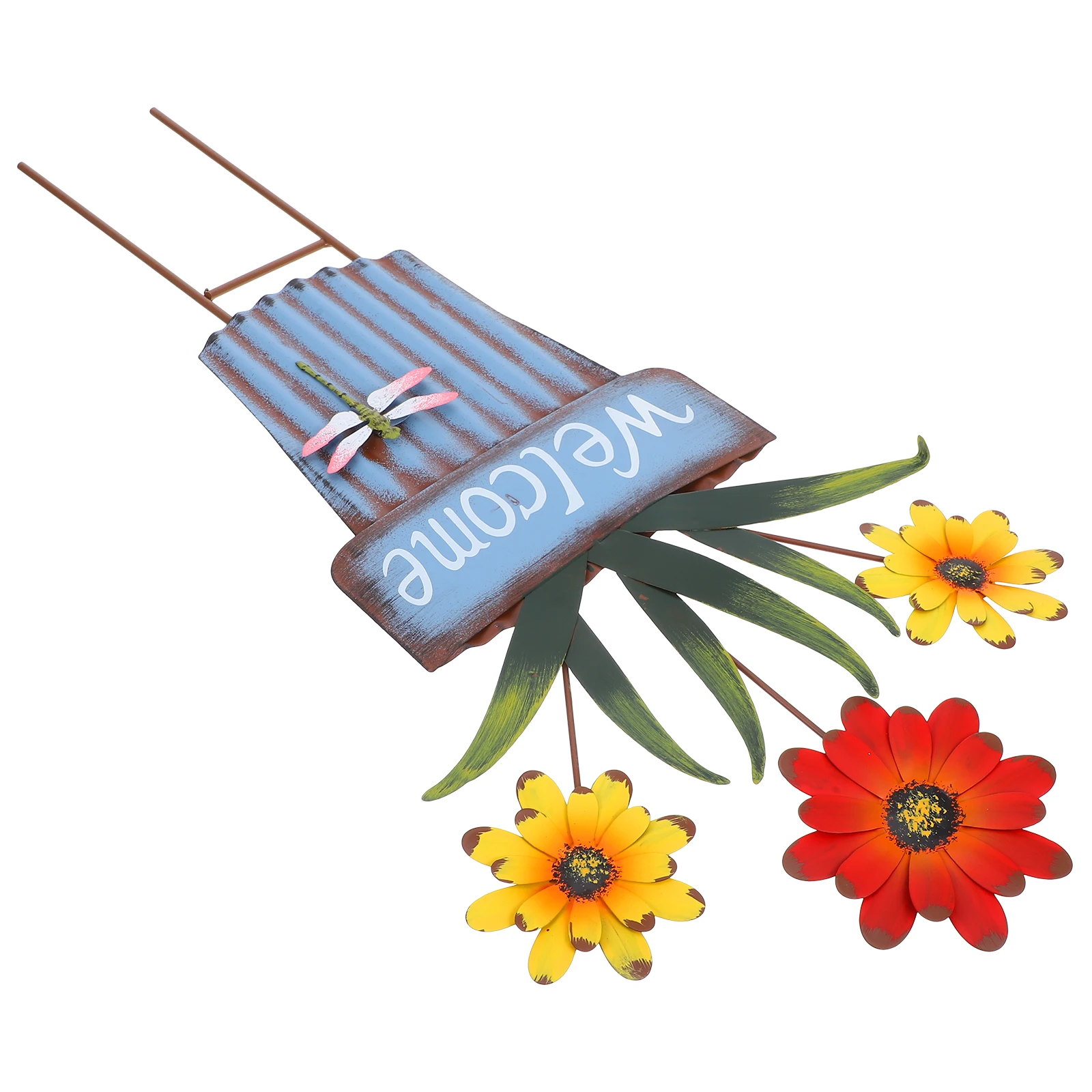 

Iron Flower Pot Insert Decor Durable Stable Yard Art Garden Stakes Metal Patio Ornaments Outdoor Decorations Yard Art