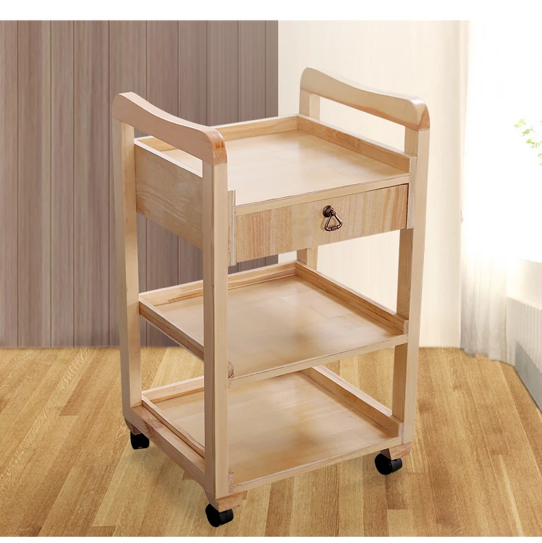 New High-End Solid Wood Beauty Salon Special Cart Three-Tier Tool Car Massage Beauty Salon