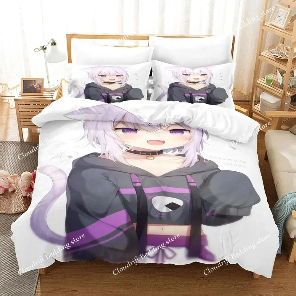 

Hololive Nekomata Okayu Bedding Set Single Twin Full Queen King Size Aldult Bedroom Duvetcover 3D 2026 Anime Boys Cover Bed Set