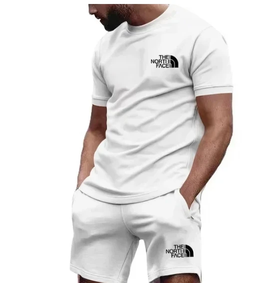 2024 nuovo abbigliamento sportivo da uomo t-shirt a maniche corte e pantaloncini sportivi set di pantaloni da jogging casual estivi, set di due pezzi da uomo