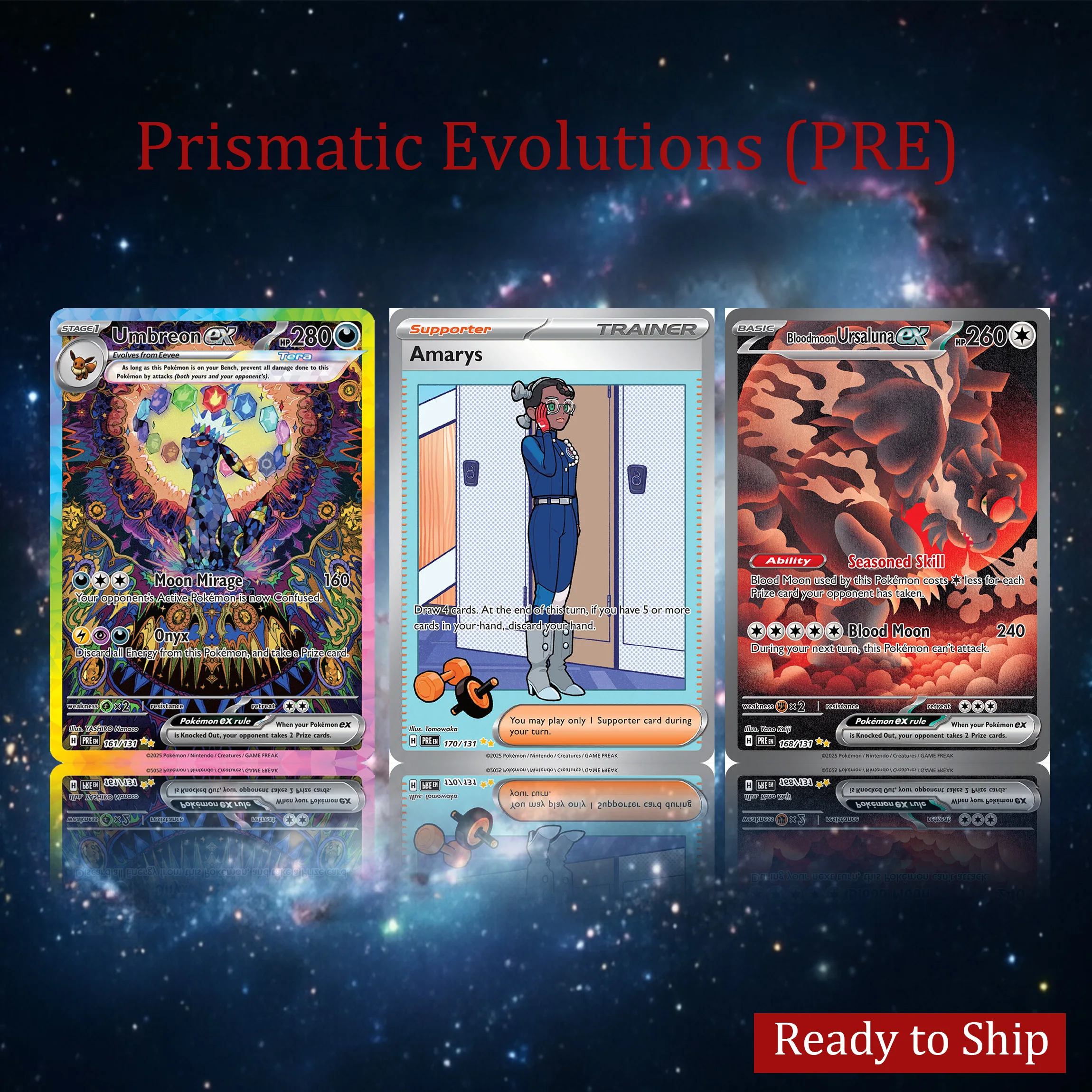 Shiny Prismatic Evolutions Pokemon Cards Lot Umbreon ex Amarys Urshifu VMAX Pokémon Trading Cards In Stock Fast Ship