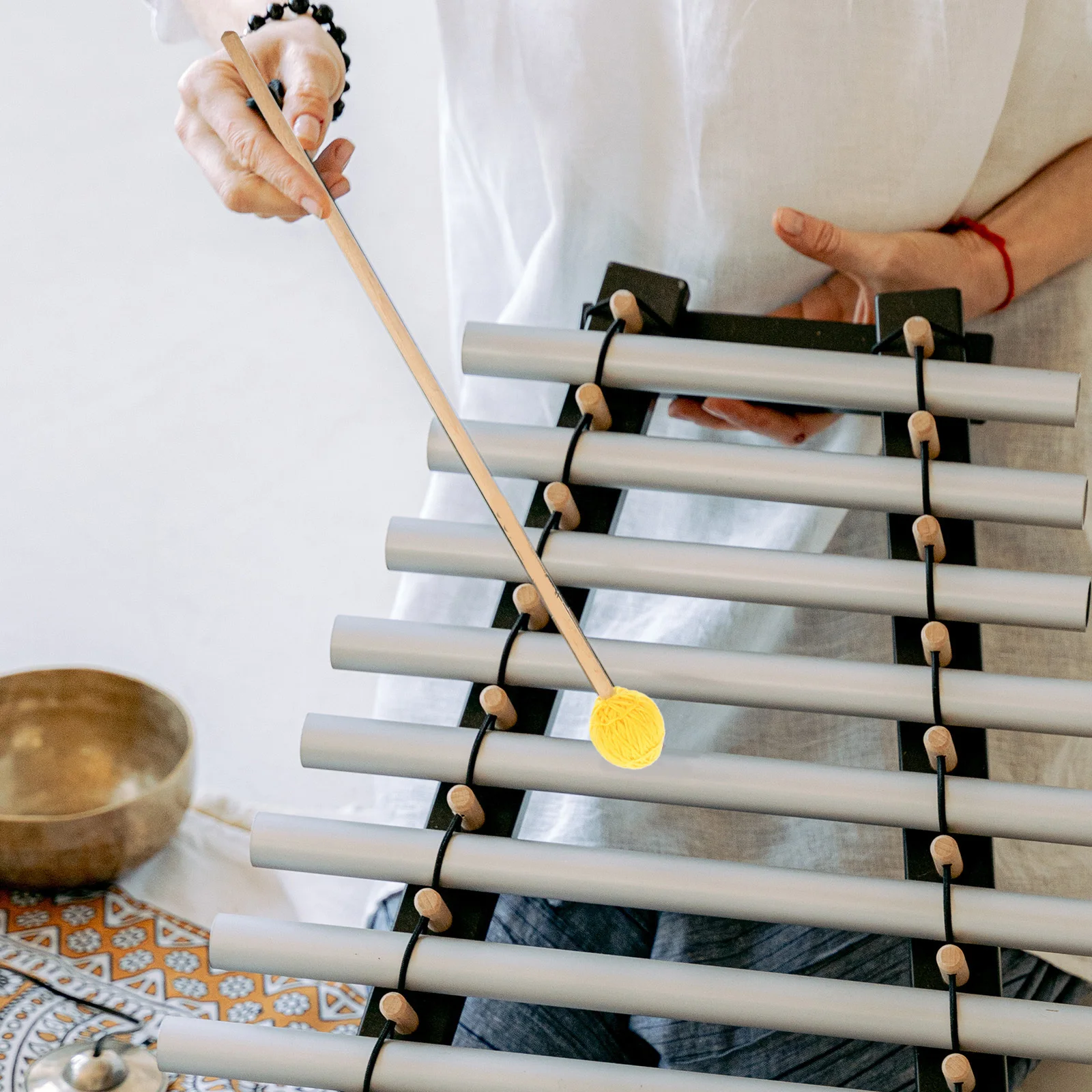 

2pcs Marimba Mallets Wood Rubber Percussion Drumsticks For Xylophone Tongue Drum Musical Instrument Accessories Practice