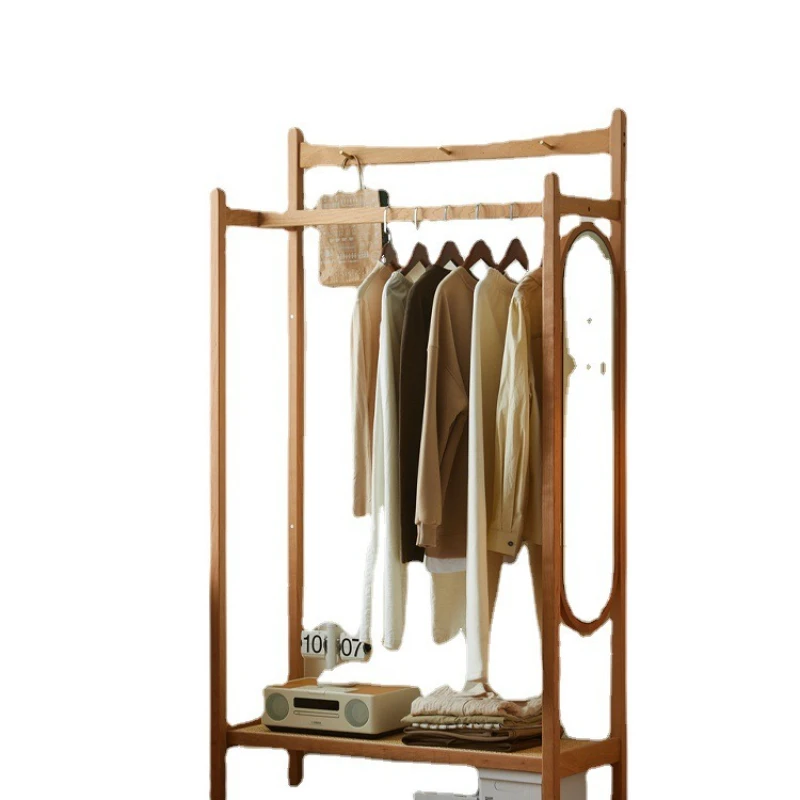 

Solid wood coat rack, bedroom corner full length mirror