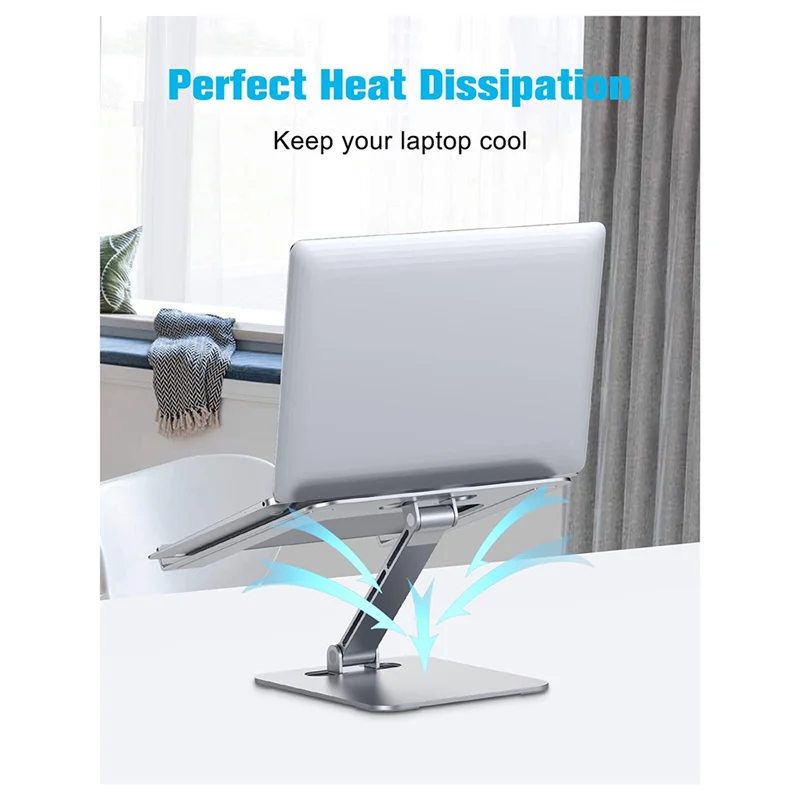 AB15-Ergonomic Laptop Stand, Adjustable Aluminium Alloy Desk Riser For Laptops