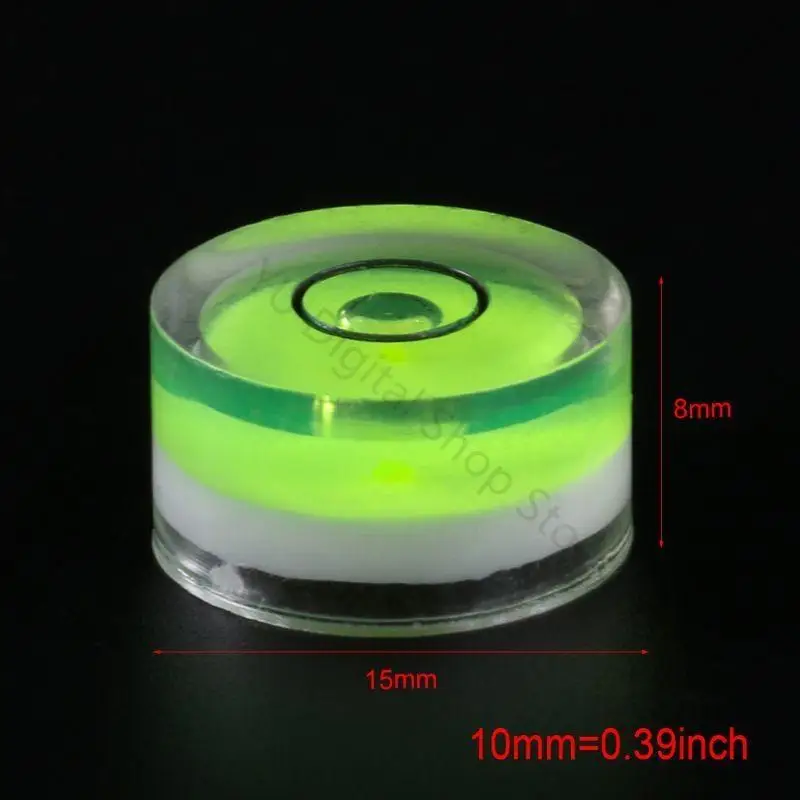 96BA 4pcs Round Bubble Level 15x8mm Spirit Level Level Measure Instrument