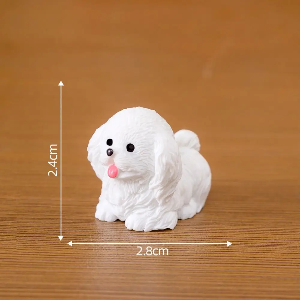 Resin Cute Dog Figurines Miniatures Cartoon Realistic Animal Figurines Funny Handmade Micro Landscape Ornaments Home Decoration