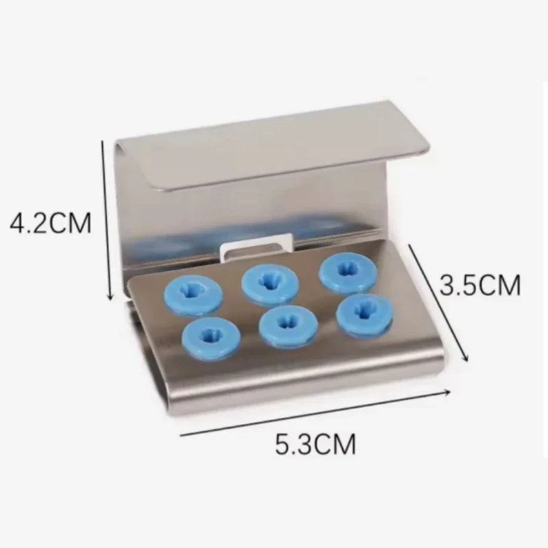 Dental Ultrasonic Scaler Tip Holder with 6 Holes Autoclave Compatible Bur Drills Block Organizer Sterilizer Case for Disinfectio
