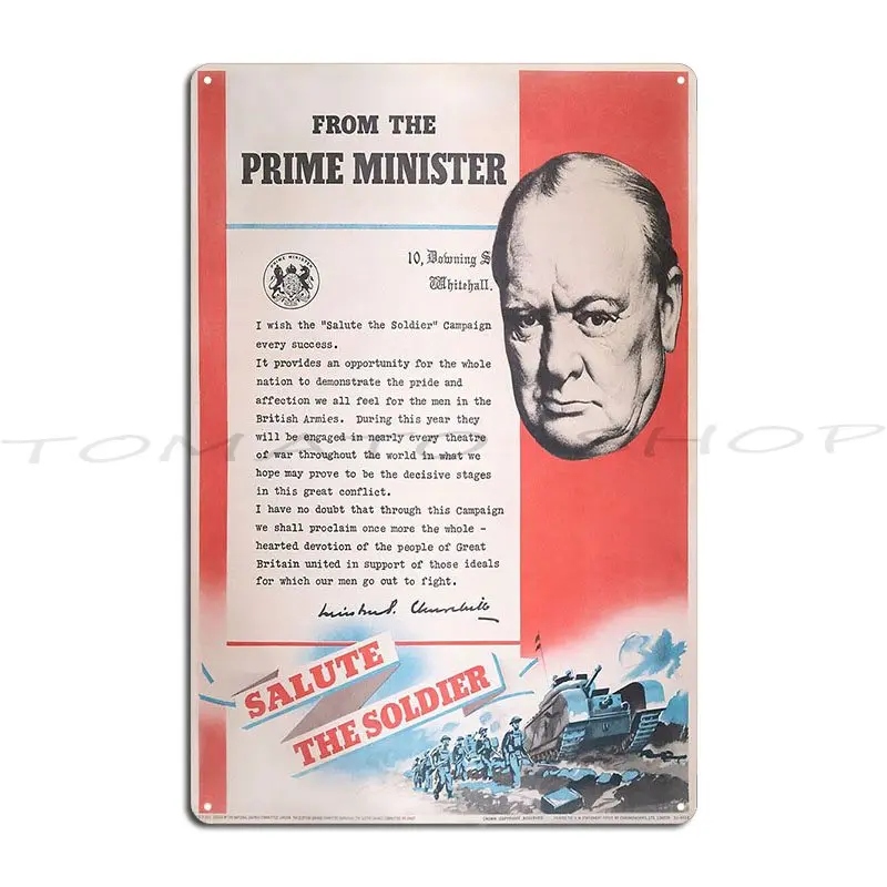 Winston Churchill Effort Inspirational Quote  Metal Sign Wall Mural Wall Plaque Party Garage Plaques printed  Tin Sign Poster
