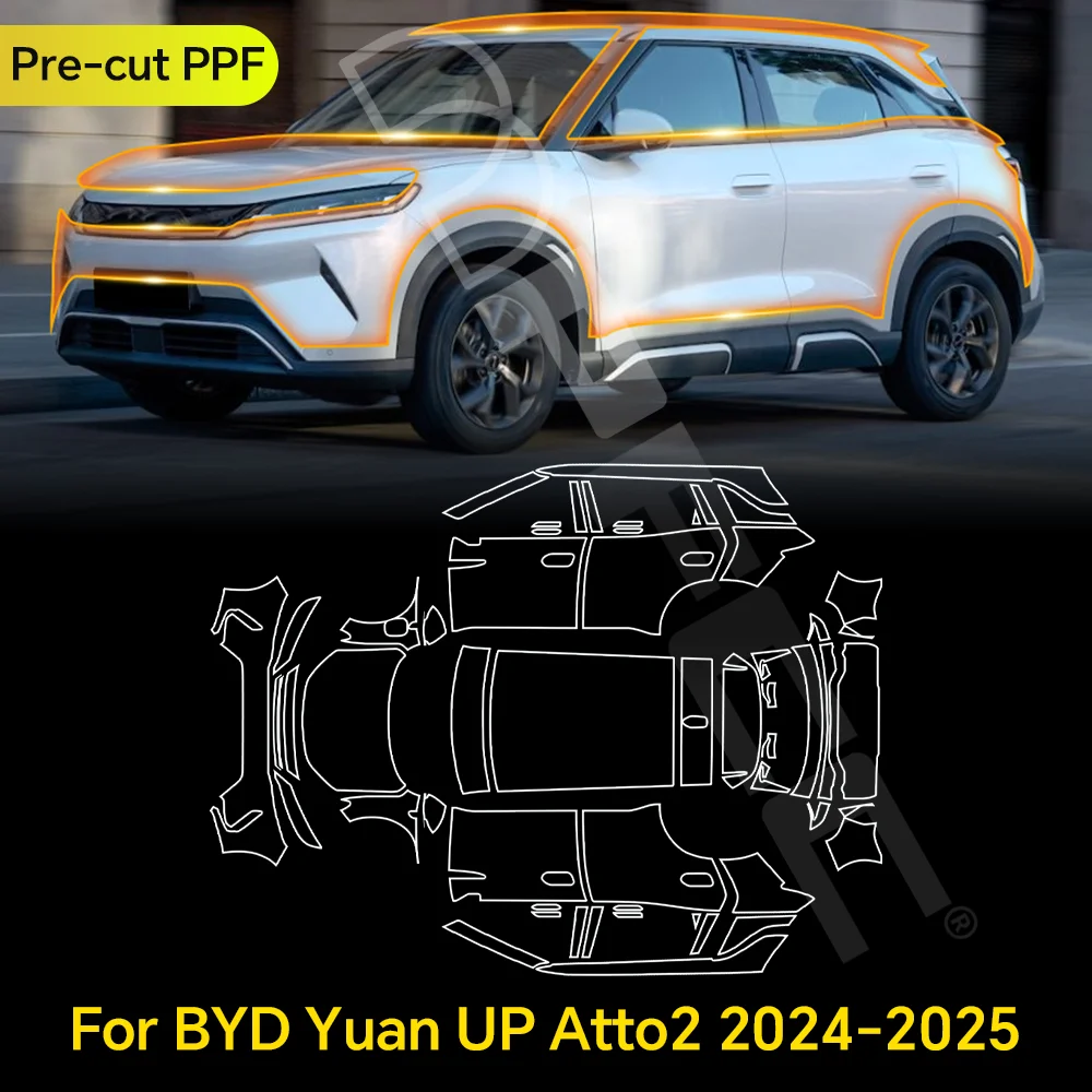 

For BYD YUAN UP ATTO 2 2024-2025 TPU Paint Protection Film Clear Bra Pre-cut PPF Car Body Anti-Scratch Resistant Invisible Cover
