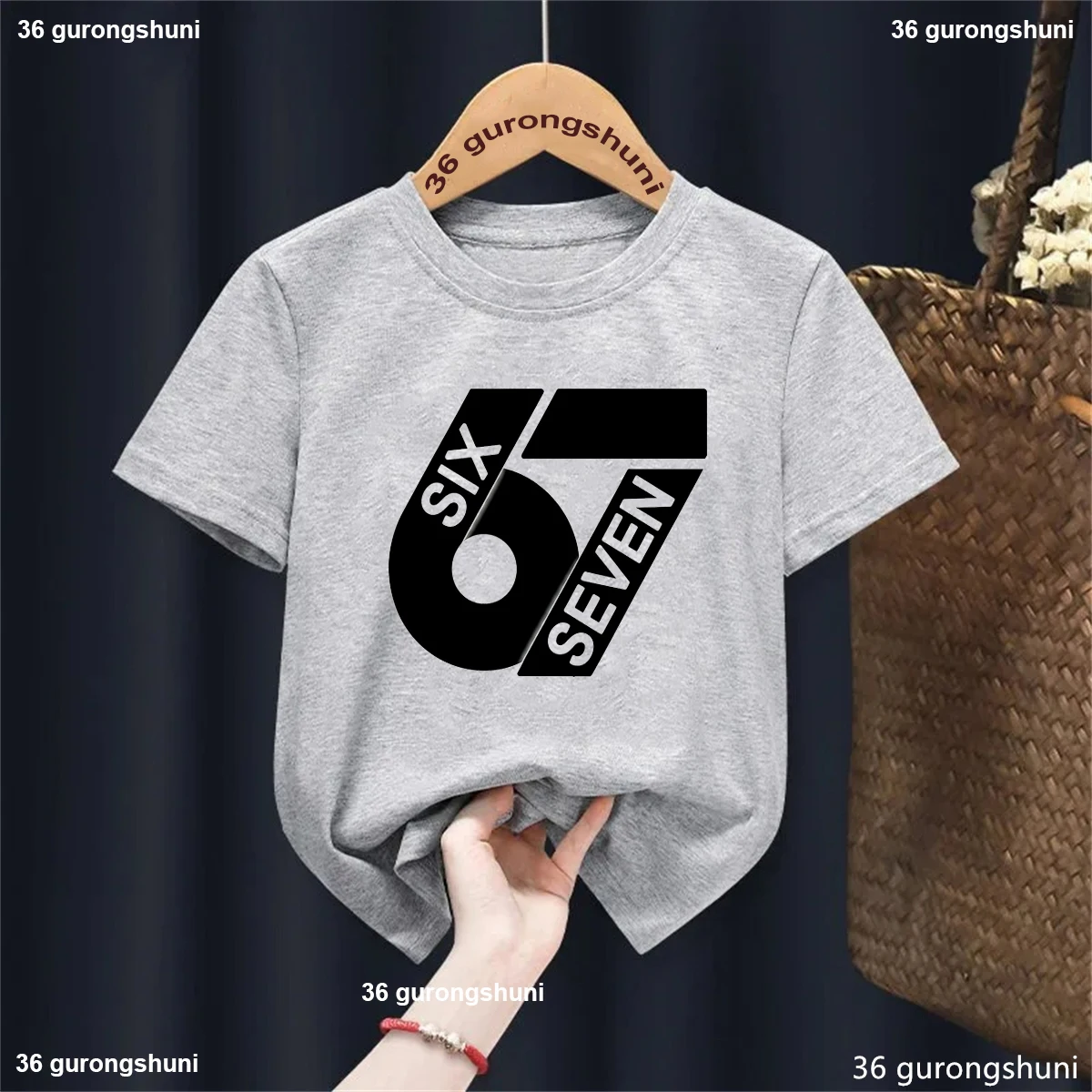 

2026 Hot Sale 67 Six Seven Meme Printed T Shirt Girls/Boys Fashion White/Black/Pink/Red/Blue/Grey T-Shirt Cool Shirt Tops