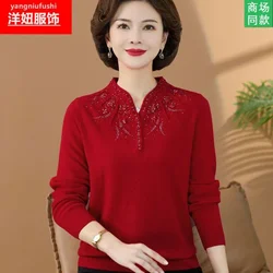 Pull en laine à col Cheongsam pour femme, vêtement de grande taille, à la mode coréenne, Style chinois, collection printemps-automne