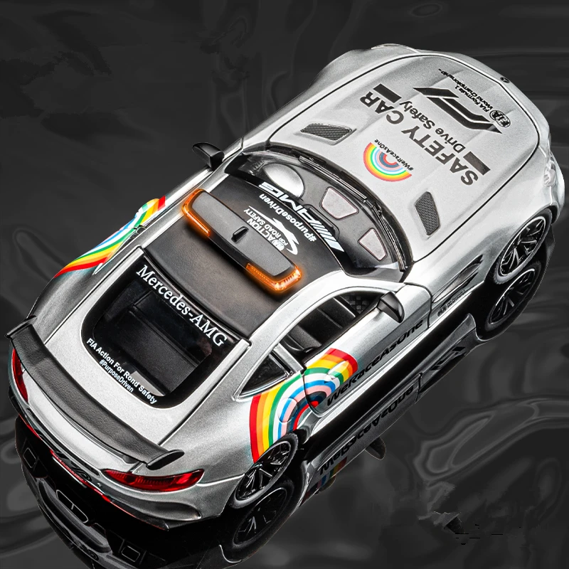 

1/24 S-GT GTR сплав, модель спортивного безопасного автомобиля, литая под давлением металлическая гоночная медицинская спасательная техника, модель автомобиля, звук, свет, детские игрушки, подарок