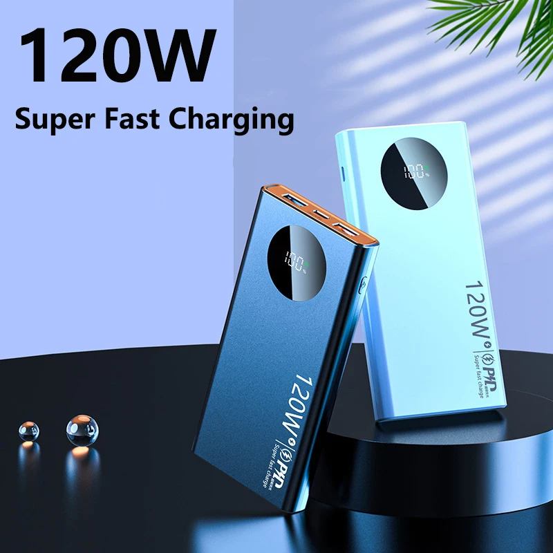 

Power Bank 20000mAh 120W Super Fast Charging For iPhone 16 15 14 Huawei Xiaomi Samsung PD 20W External Battery Charger Powerbank