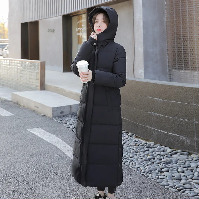 Winter Thicken Warm Cotton  Female Parkas Casual Hooded Padded Coat Long Winter Jacket Women Down Cotton Coat Snow Wear Coat
