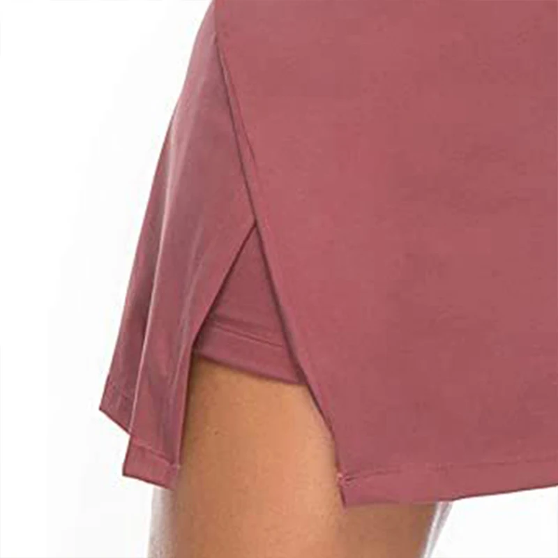 Gefälschter zweiteiliger Hakama-Rock für Damen, solider aktiver Performance-Skort, leicht, zum Laufen, Tennis, Golf, Sport, Minirock