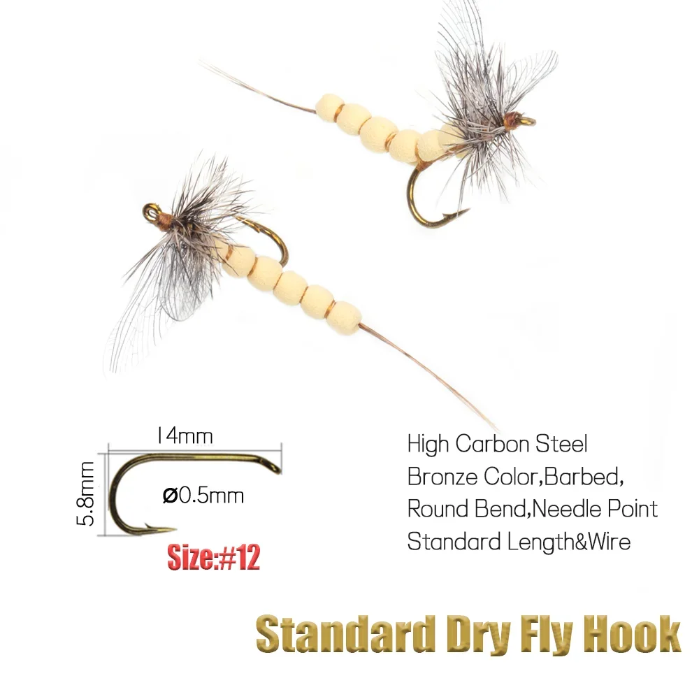 Vampfly mayfly grizzly sattel hackle mayfly flügel schaum körper schwimmende trockene fliege felsige fluss forelle barsch fisch köder größe 12 #