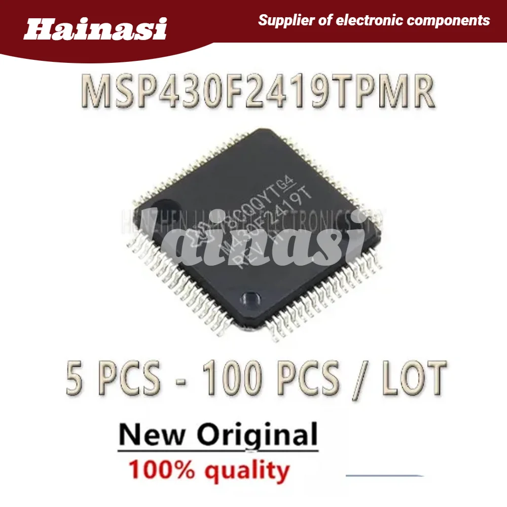 (5pcs)MSP430F2419TPMR MSP430F2419TPM MSP430F2419 MSP430F MSP430 IC MCU Chip LQFP-64