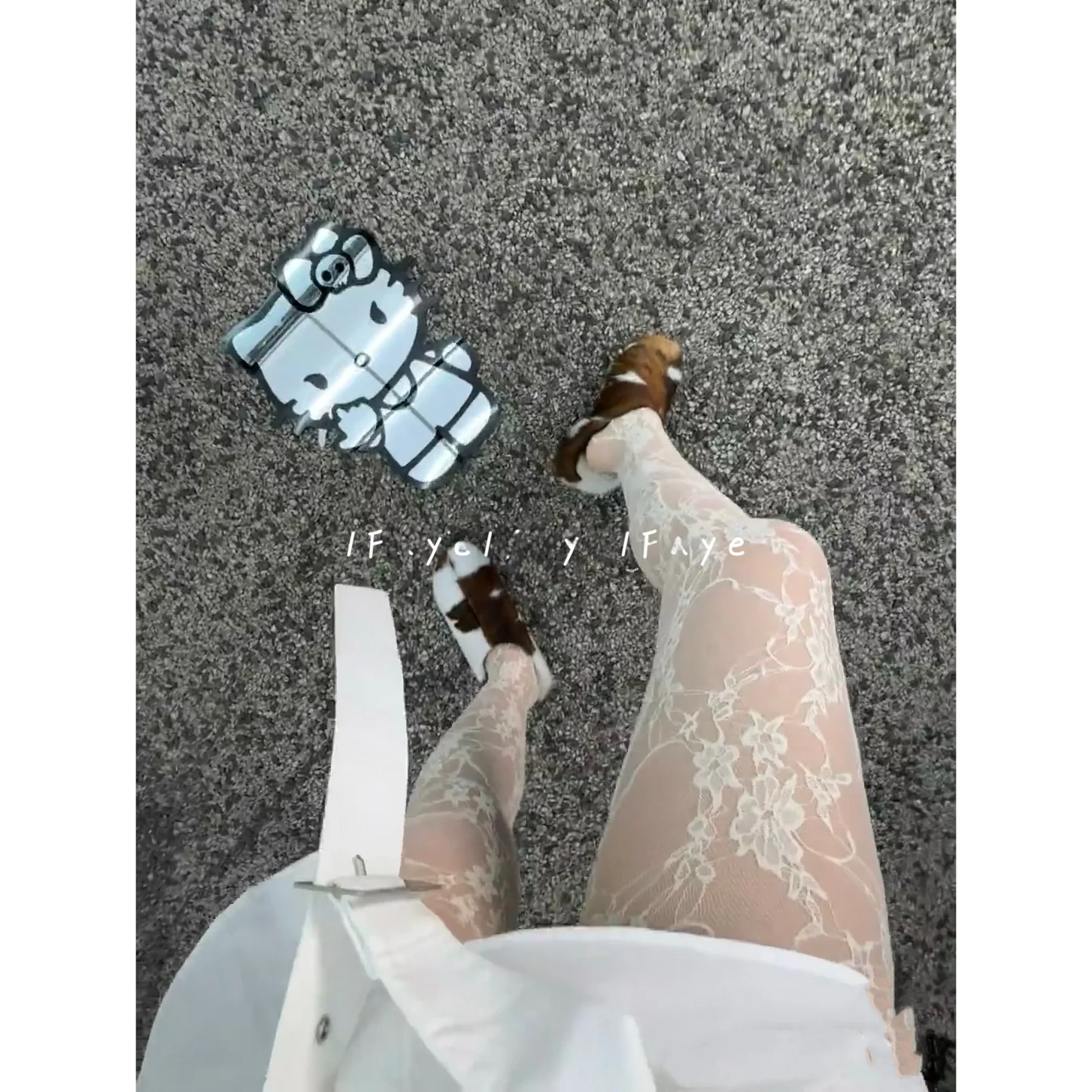 

Sexy Lace Stoings Bla White Tee Dimensional Five Star Flower Net Stoings Versatile Home And Office Suitable for Women