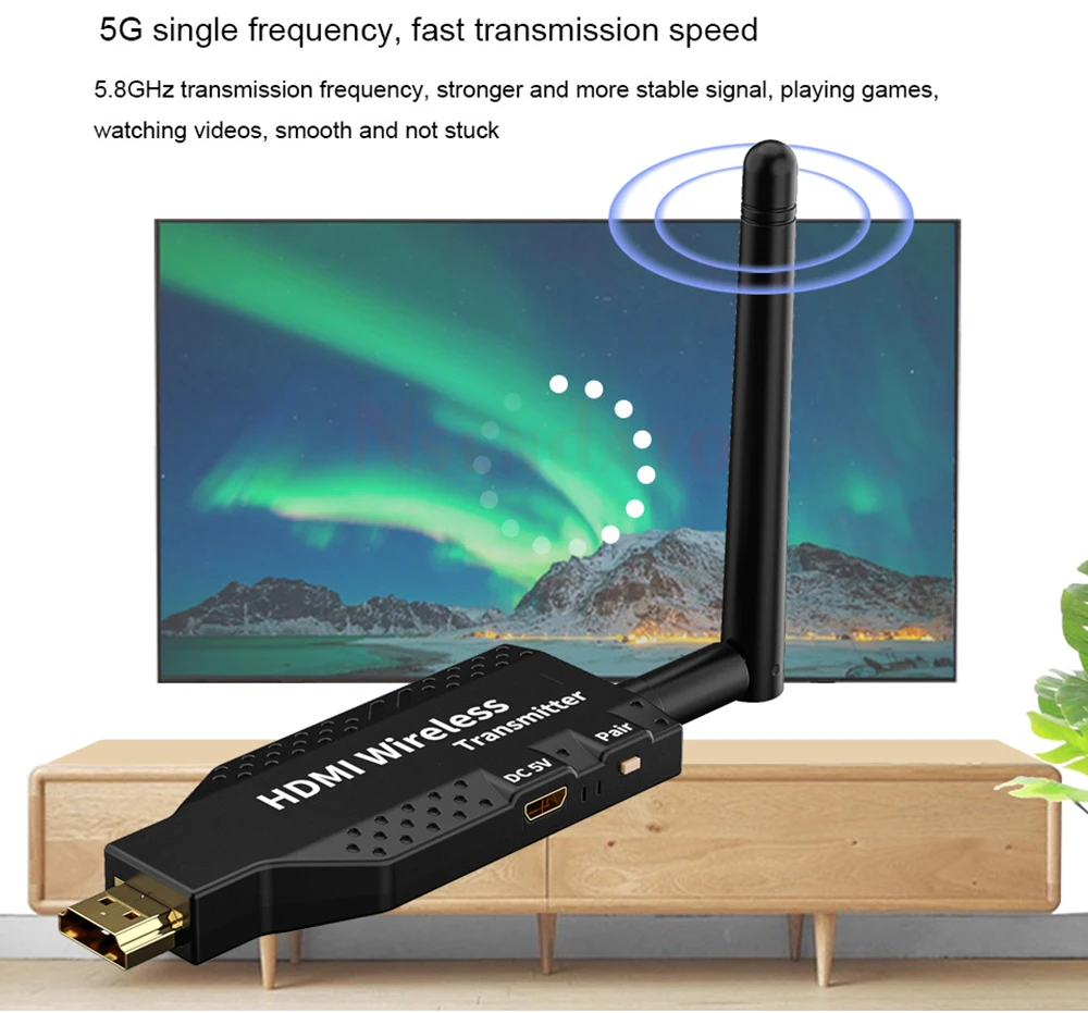 50m Wireless HDMI Video Transmitter Receiver Extender Display Adapter Screen Share Switch for PS4 Camera DVD PC To TV Projector