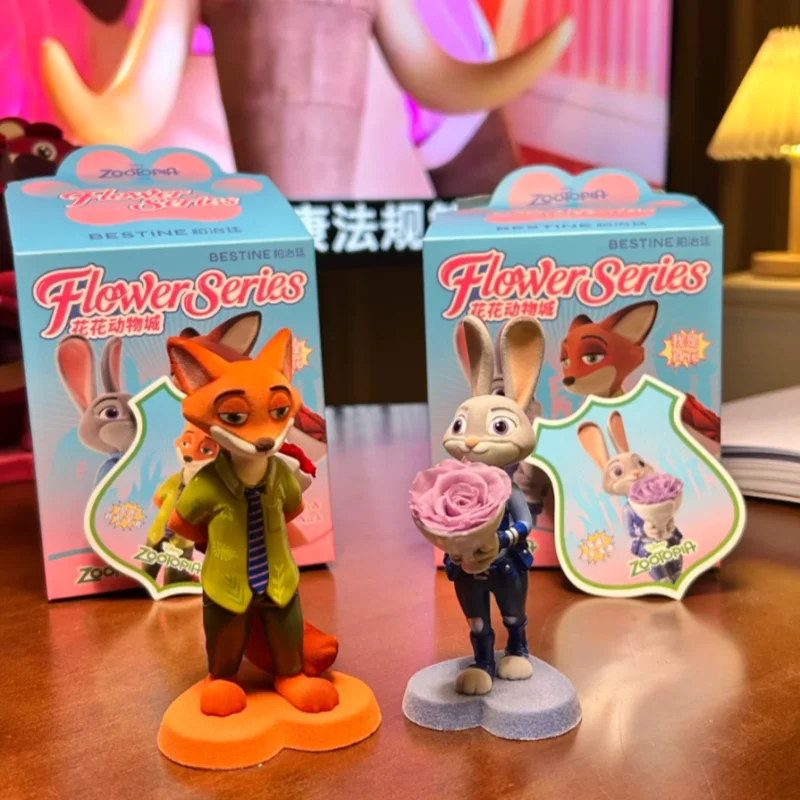 

Presale 2025 New Zootopia Flower Series Blind Box Kawaii Nick Wilde Action Figure Judy Hopps Desk Decor Ornament Toy Gifts
